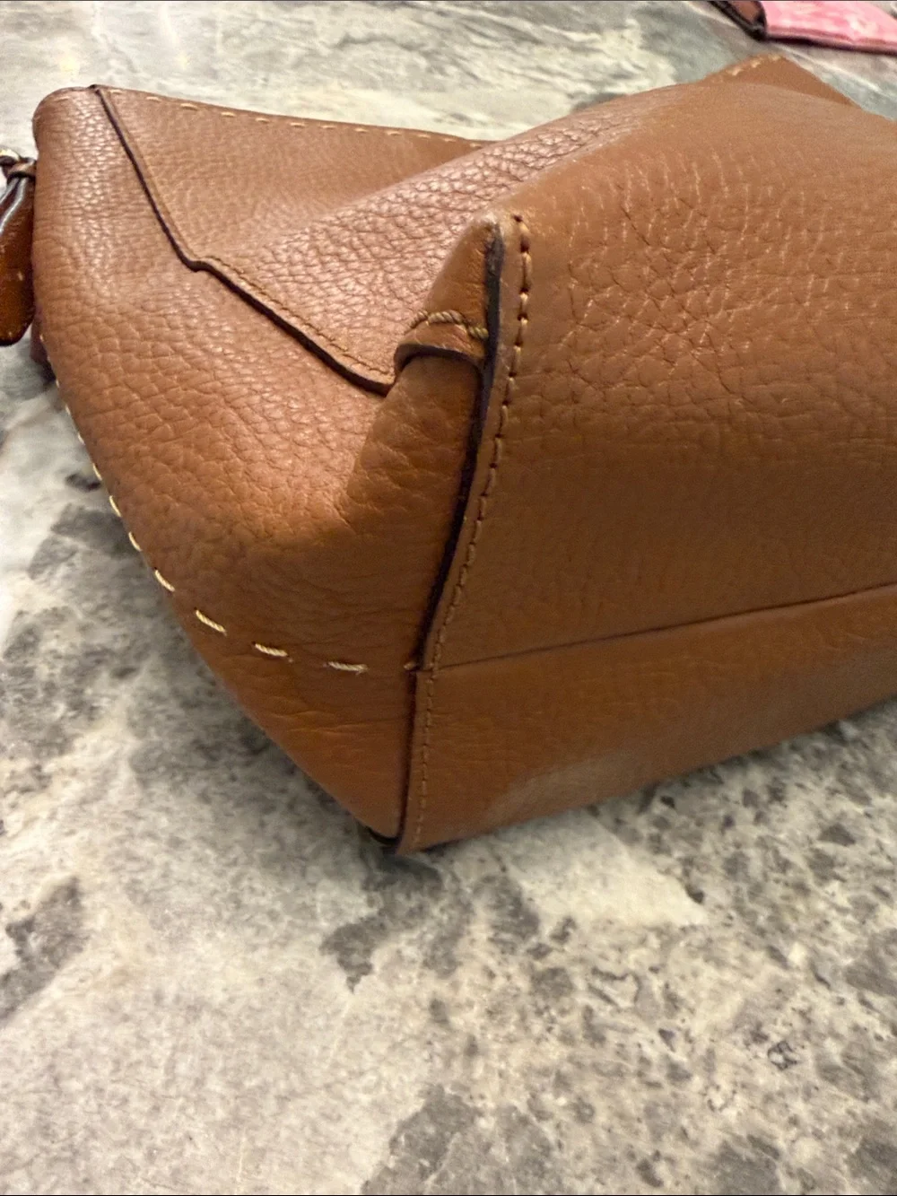 Loxwood Paris Cognac Pebbled Leather Shoulder Bag